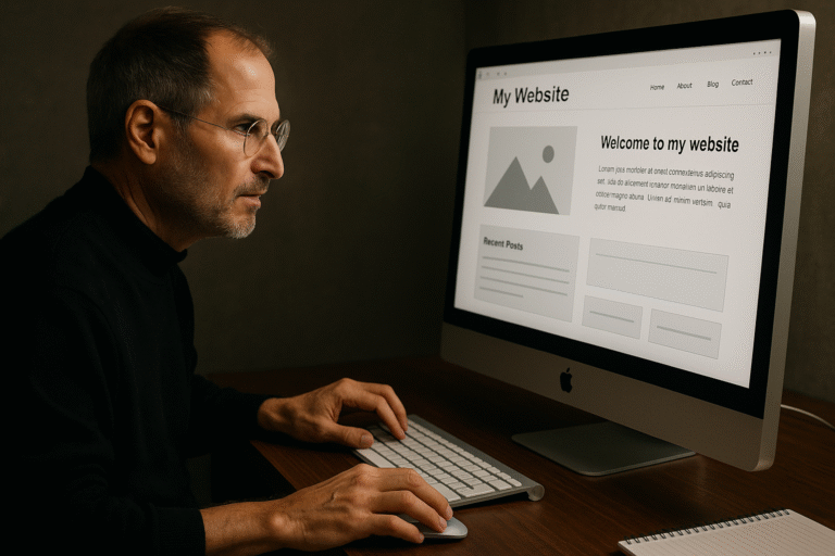 steve jobs criando um site em um MAC